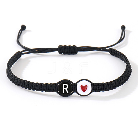 304 Stainless Steel Alphabet Beads Braided Bead Bracelets RY3090-44-1
