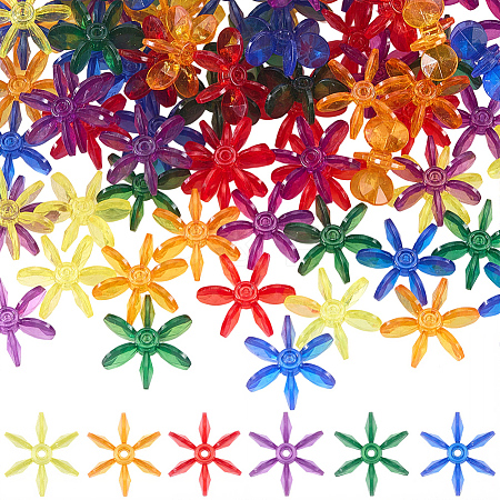 120Pcs Transparent Acrylic Beads OACR-SC0003-02B-1