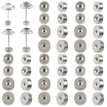 40Pcs 4 Styles 304 Stainless Steel Ear Nuts STAS-FS0002-23-1