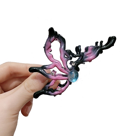 Gradient Butterfly Alloy Rhinestone Large Claw Hair Clips PW-WG67133-04-1