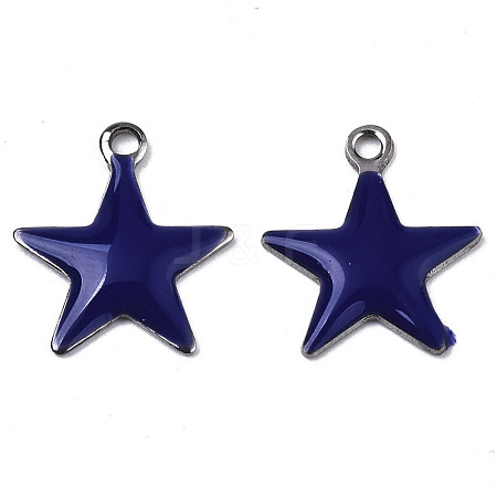 201 Stainless Steel Enamel Charms STAS-N088-14B-1