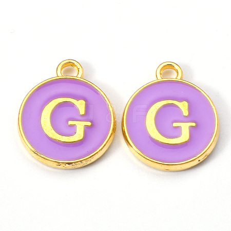 Golden Plated Alloy Enamel Charms ENAM-S118-10G-1