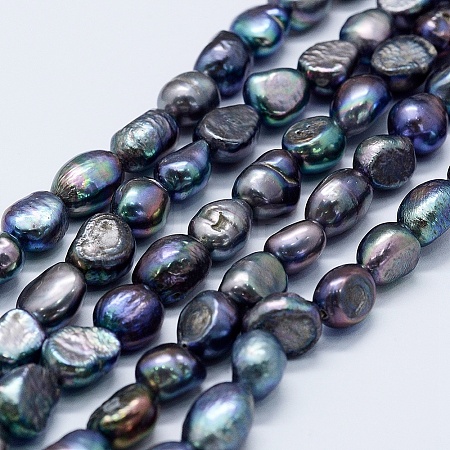 Natural Cultured Freshwater Pearl Beads Strands LS-PEAR-K004-02B-1