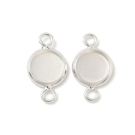 Flat Round Brass Connector Cabochon Settings KK-K414-13G-S-1