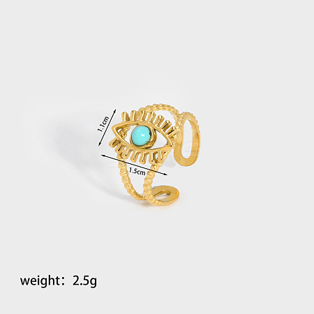 Eye Synthetic Turquoise Ring XZ0472-2-1