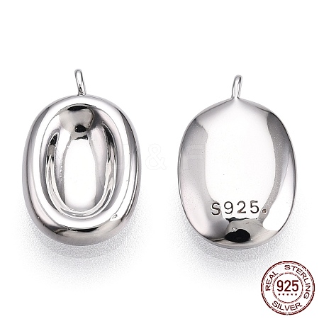 Rhodium Plated 925 Sterling Silver Charms STER-T004-56P-1