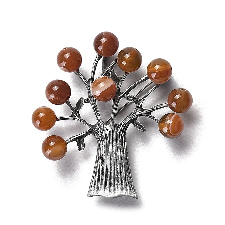 Resin Imitation Agate Tree Brooches LS-JEWB-M033-01AS-01-1