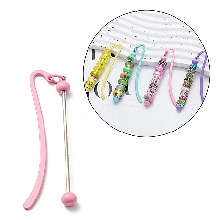 Iron & Alloy Bookmarks with Beadable Bar Pendant LS-AJEW-G055-02B-1