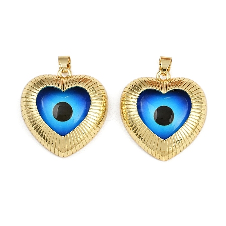 Eye Theme Brass Glass Pendants KK-L244-03G-02-1