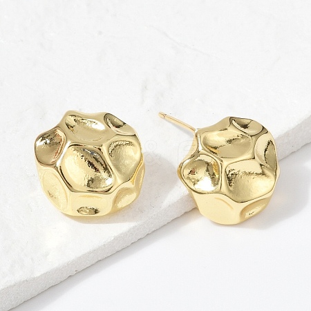 Brass Stud Earrings EJEW-H154-07A-G-1