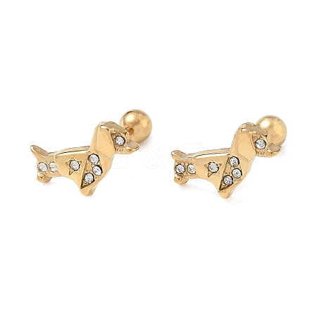304 Stainless Steel Crystal Rhinestone Animal Cartilage Earrings SA-CBA1F7E-01G-07-1