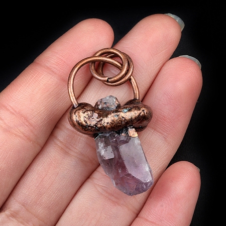 Amethyst with Metal Pendants PW-WG46EB9-02-1