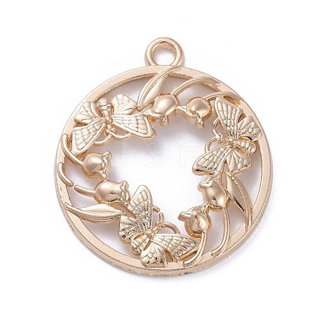 Zinc Alloy Open Back Bezel Pendants PALLOY-E577-27KCG-1