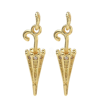 Brass Micro Pave Clear Cubic Zirconia Pendants KK-CBAD9DF-08G-1