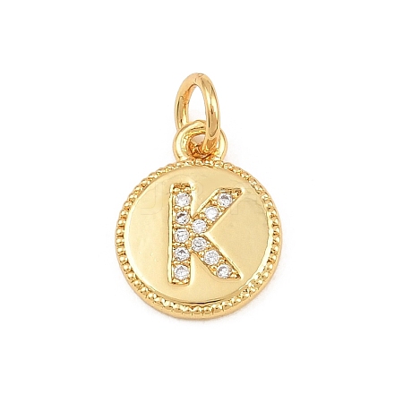 Brass Micro Pave Clear Cubic Zirconia Charms CU-CBA56CE-12G-K-1