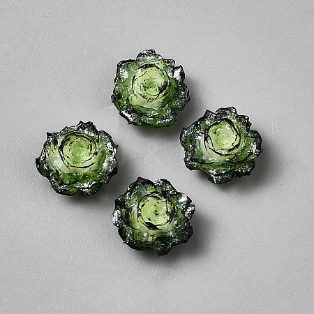 Resin Rose Flower Cabochons CRES-TAC0007-10E-1