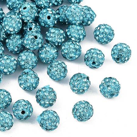 Polymer Clay Rhinestone Beads RB-H284-6MM-Half-202-1
