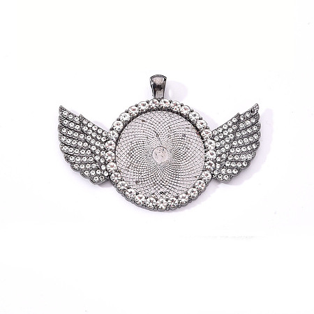 Alloy Pendant Cabochon Settings PALLOY-S107-003A-B-RS-1