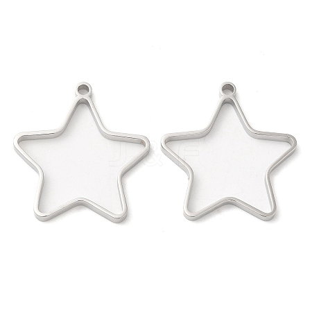 Non-Tarnish 304 Stainless Steel Open Back Bezel Star Pendants LS-STAS-Z040-01P-1