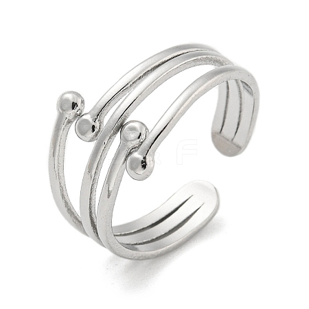 Non-Tarnish 304 Stainless Steel Open Cuff Rings RJEW-K245-89P-1