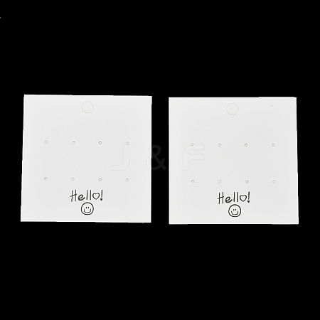 Smiling Face Paper Earrings Necklace Display Cards FIND-T072-01C-01-1