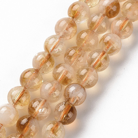 Heated Natural Citrine Beads Strands G-S362-105B-1