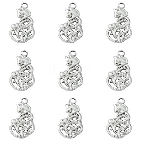 10Pcs 201 Stainless Steel Pendants STAS-CJ0002-34-1