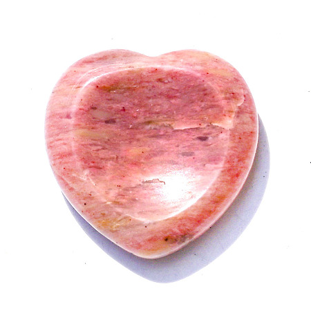 Natural Rhodonite Heart Worry Stone for Reiki Balancing PW-WG62388-24-1
