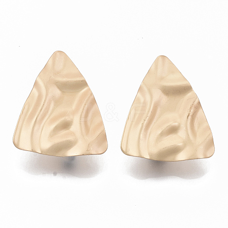 Eco-Friendly Iron Stud Earring Findings IFIN-T015-046G-NR-1