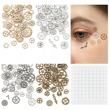 WADORN 132Pcs 4 Color Alloy Cabochons DIY-WR0003-98-1