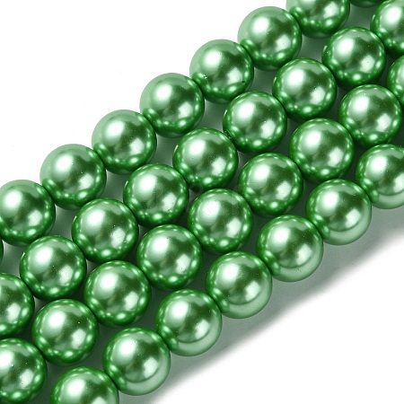 Electroplate Glass Pearl Beads Strands HY-F001-14mm-02-1