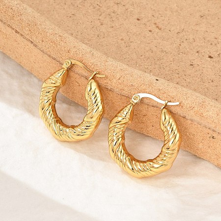 304 Stainless Steel Twist Hoop Earrings EJEW-Q011-02G-1