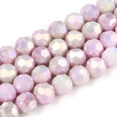 Anti-Tarnish Electroplate Glass Beads Strands LS-EGLA-T021-6mm-15-06-1