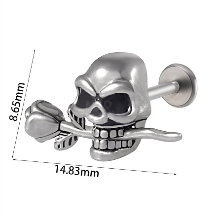 304 Stainless Steel Threadless Labret Stud WG47083-30-1