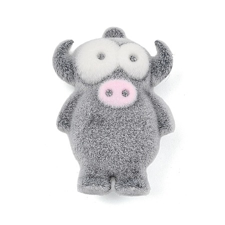 Animal Theme Flocking Silicone Pendants SIL-C012-03D-1
