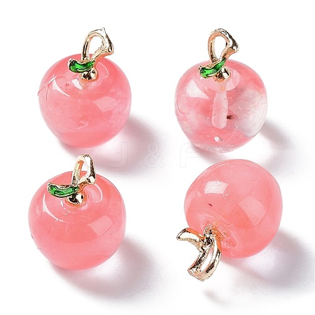 Cherry Quartz Glass Pendants G-P499-01G-13-1