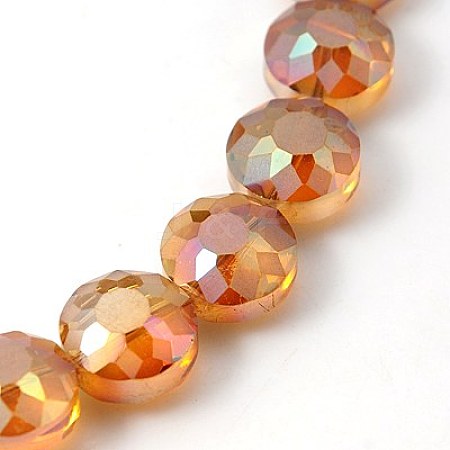 Electorplated Glass Beads EGLA-E002-1F-1