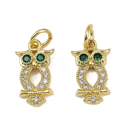 Brass Micro Pave Cubic Zirconia Pendants KK-I358-036G-1
