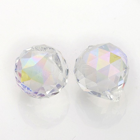 Faceted Round Glass Pendants X-GLAA-O008-G03-1
