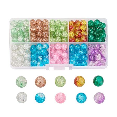 Round Transparent Crackle Glass Beads CCG-X0007-4mm-01-1