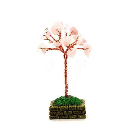 Rose Quartz Flower Garden Crushed Stone Fortune Tree Ornaments Mini Home Creative Office Decoration Crafts Small Ornaments PW-WG4CBFE-12-1