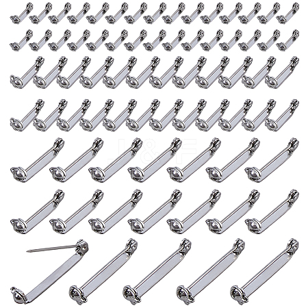 80Pcs Stainless Steel Brooch Base Settings STAS-FH0002-43-1
