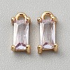 Golden Plated Brass Cubic Zirconia Charms LS-ZIRC-WH0015-01G-09-1