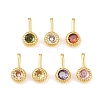 Brass Pave Cubic Zirconia Charms KK-K340-45G-1