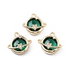 Rack Plating Brass Micro Pave Cubic Zirconia Pendants KK-M013-05G-2