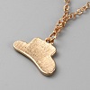 Cowboy Theme Enamel Pendant Necklace with Cable Chains NJEW-WH0013-17A-3