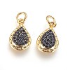 Brass Micro Pave Cubic Zirconia Charms ZIRC-G150-06A-2