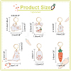 12cs 6 Style Carrot & Rabbit & Cat & Paw Locking Stitch Markers HJEW-PH01596-2