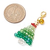 Christmas Trees Glass Beaded Pendant Decorations HJEW-JM02537-2