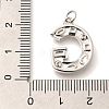 Brass Micro Pave Clear Cubic Zirconia Pendants KK-G521-01P-G-3